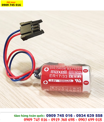 Maxell ER17/33, Pin Maxell ER17/33 (zắc đen Mitsu) lithium 3.6v size 2/3A Made in Japan